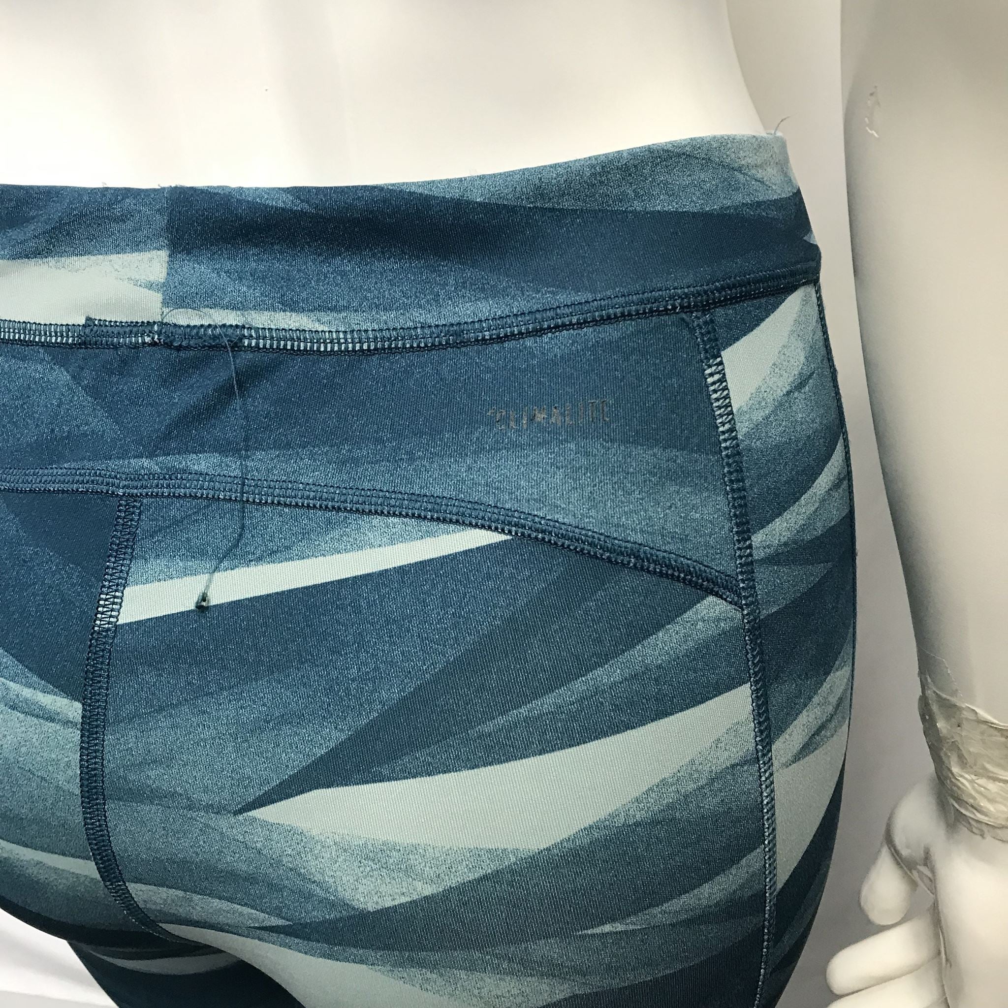 adidas Women's Crop Leggings Techfit Climalite Blue Pattern Sz S