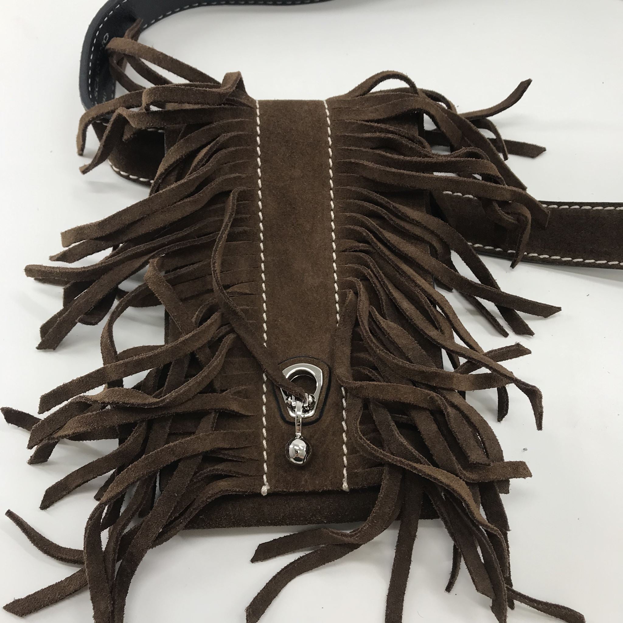 Ermanno Scervino Suede Tassel Holster Belt with Two Pouches 32"