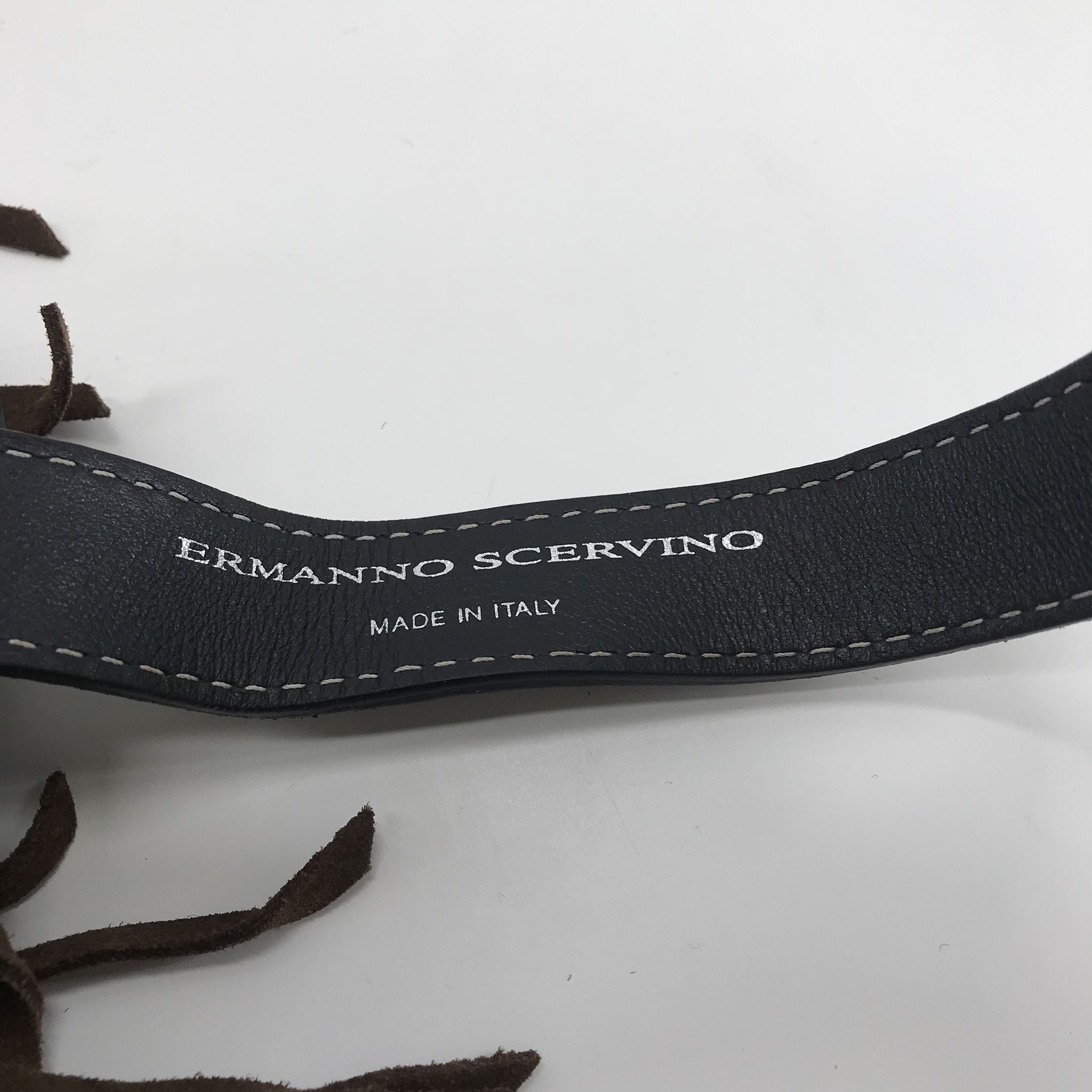 Ermanno Scervino Suede Tassel Holster Belt with Two Pouches 32"