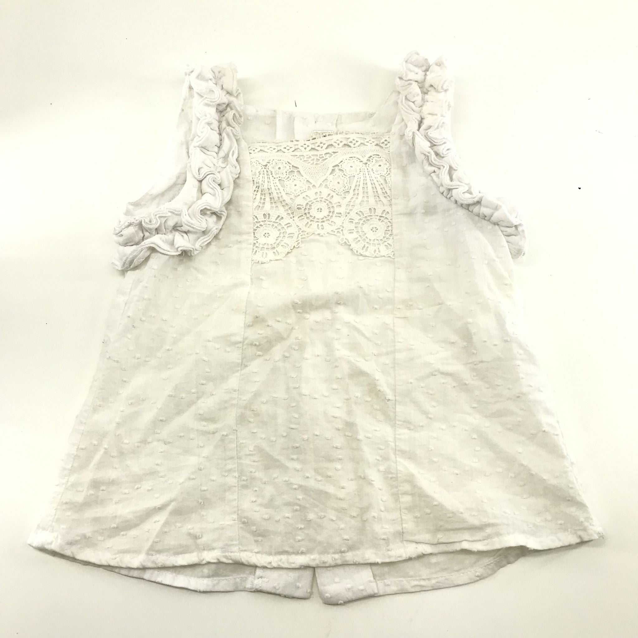 Dolce Petit Spanish Cotton Shirt Girls' 4 Years White Embroidered Tank
