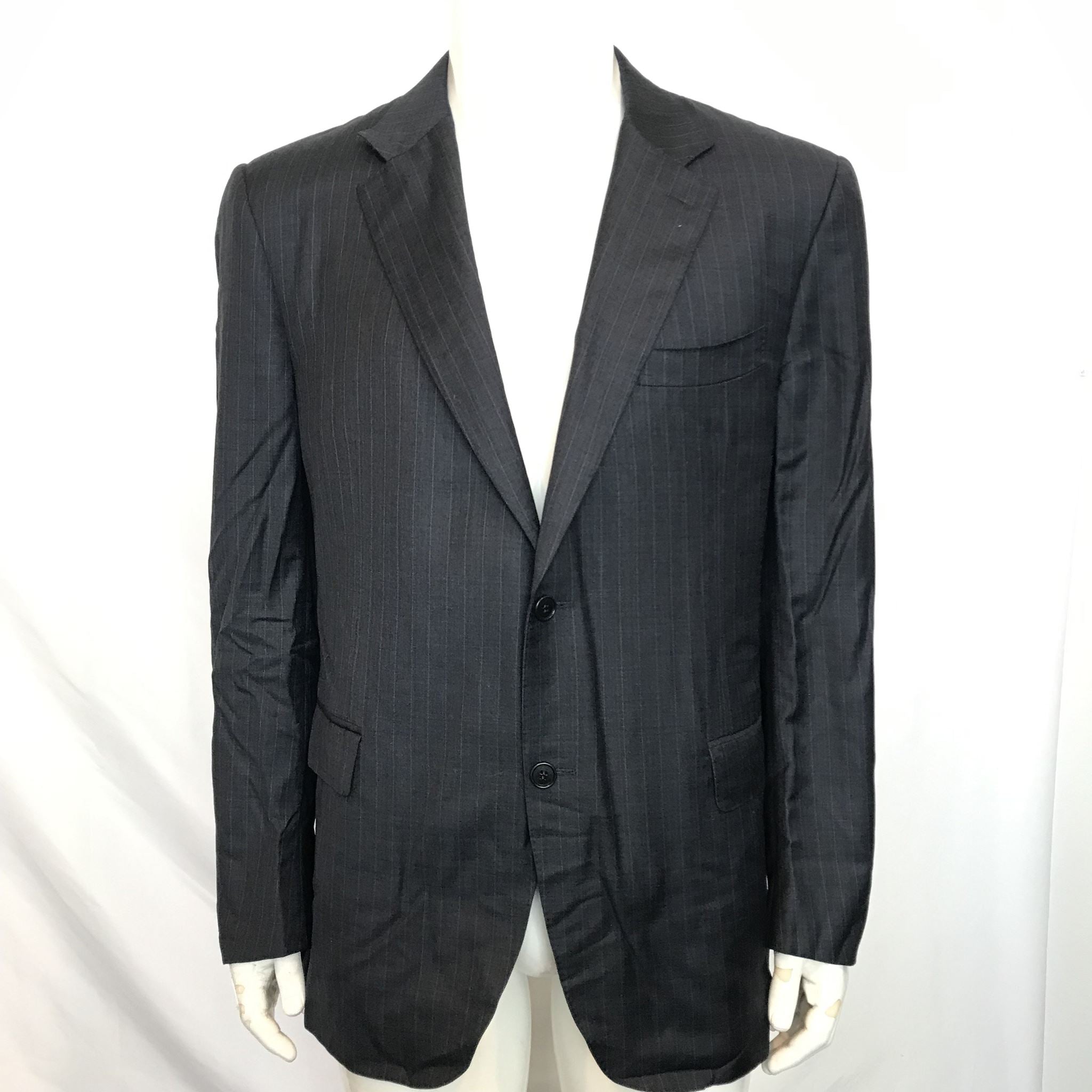 Canali Men's Navy Blue Pinstripe Wool Blazer 2 Button Jacket Sz 40R