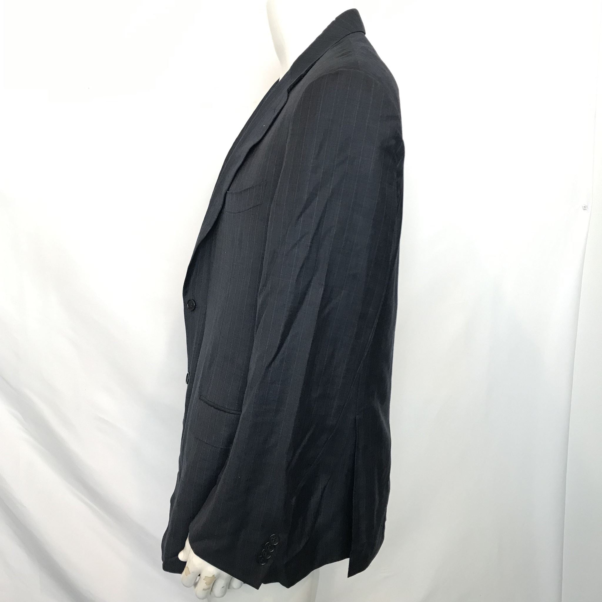 Canali Men's Navy Blue Pinstripe Wool Blazer 2 Button Jacket Sz 40R