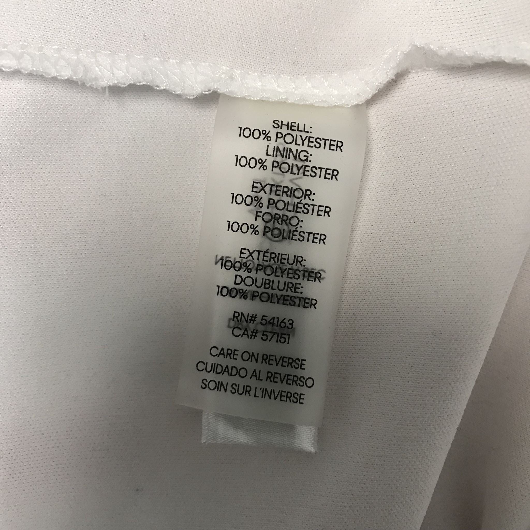 Calvin Klein Women's Crepe Flutter Sleeveless Dress White Sz 8 No belt