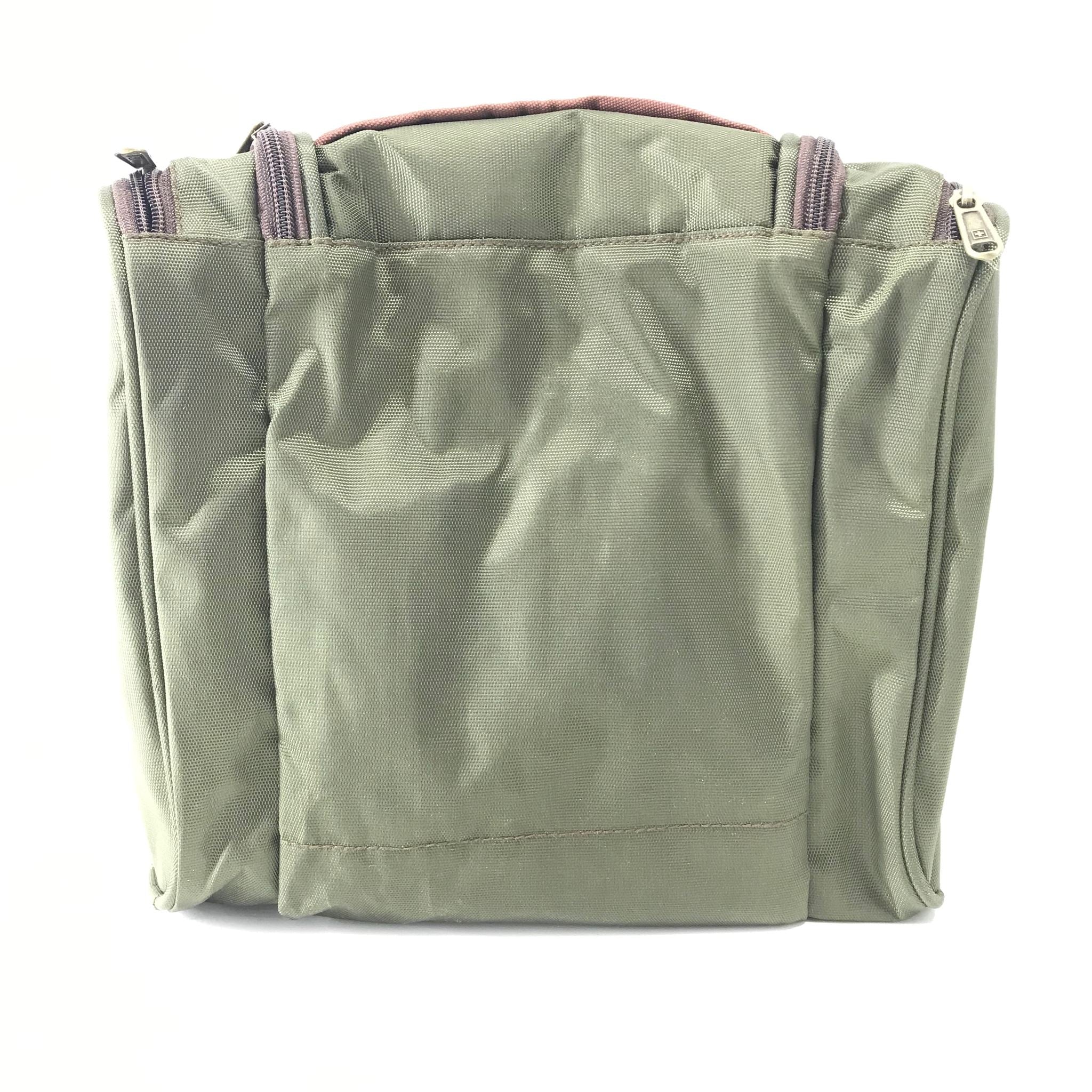 Swiss Military Green Toiletry Bag - Army Green & Brown