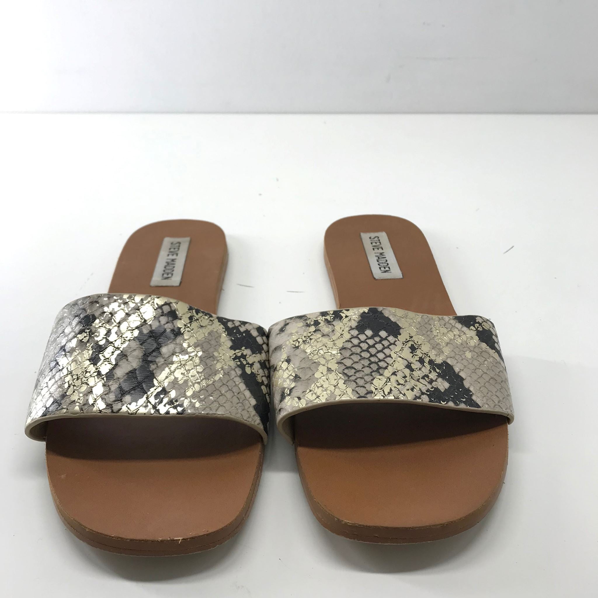 Steve Madden Women's Nikini Slide Sandals Snakeskin Print Sz 7.5