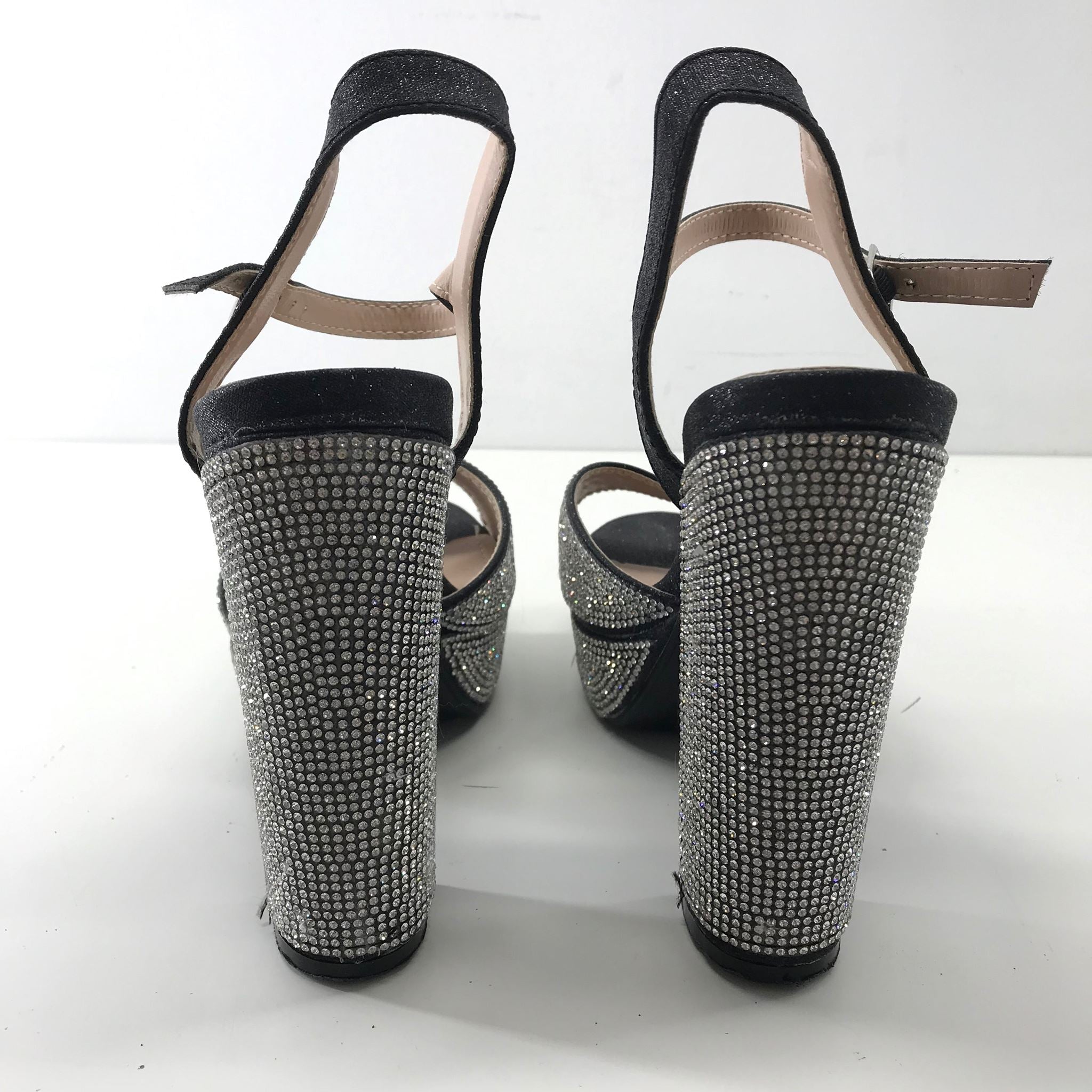 Delicacy Women's Rhinestone Embellished Platform Heels 5.25" - Sz 5