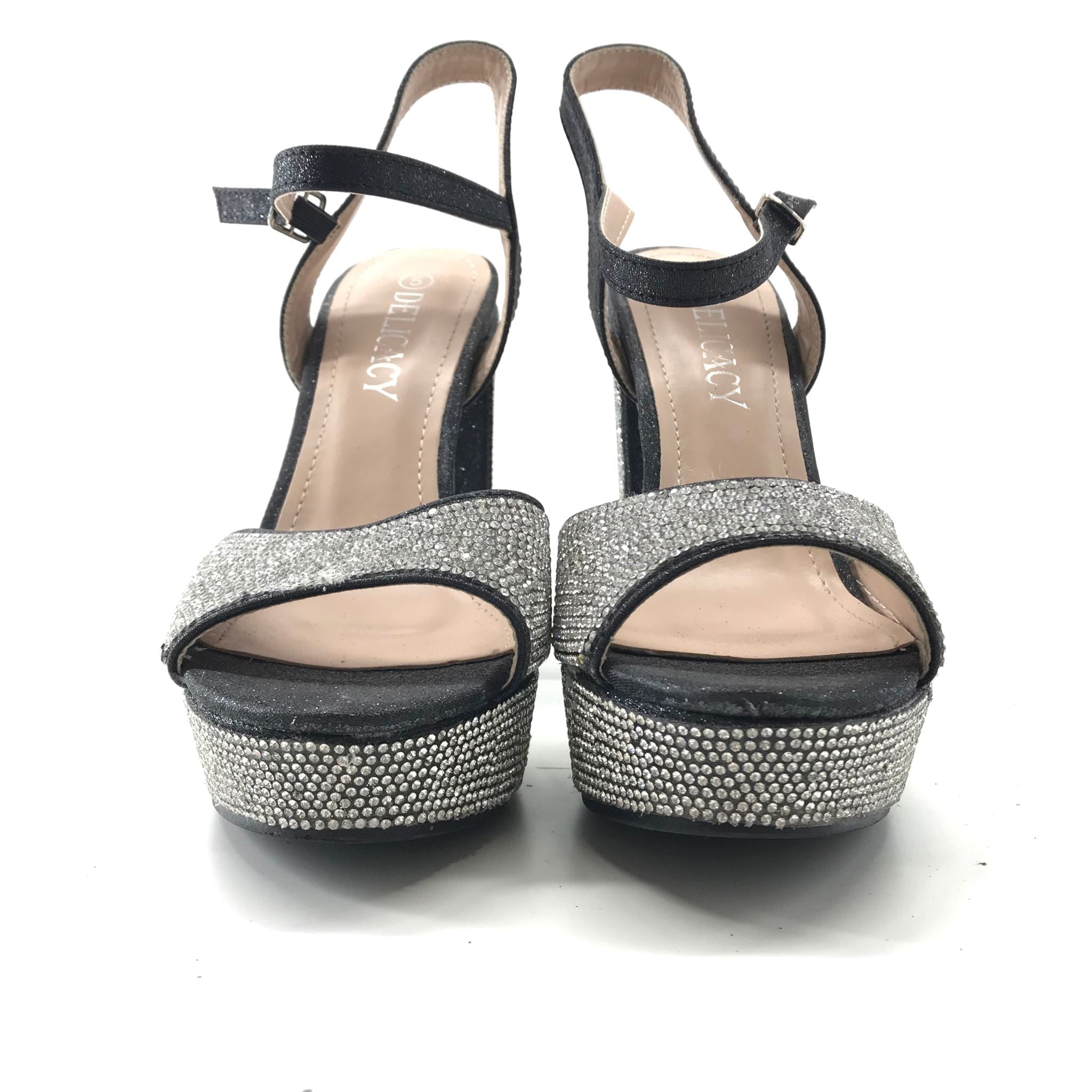 Delicacy Women's Rhinestone Embellished Platform Heels 5.25" - Sz 5