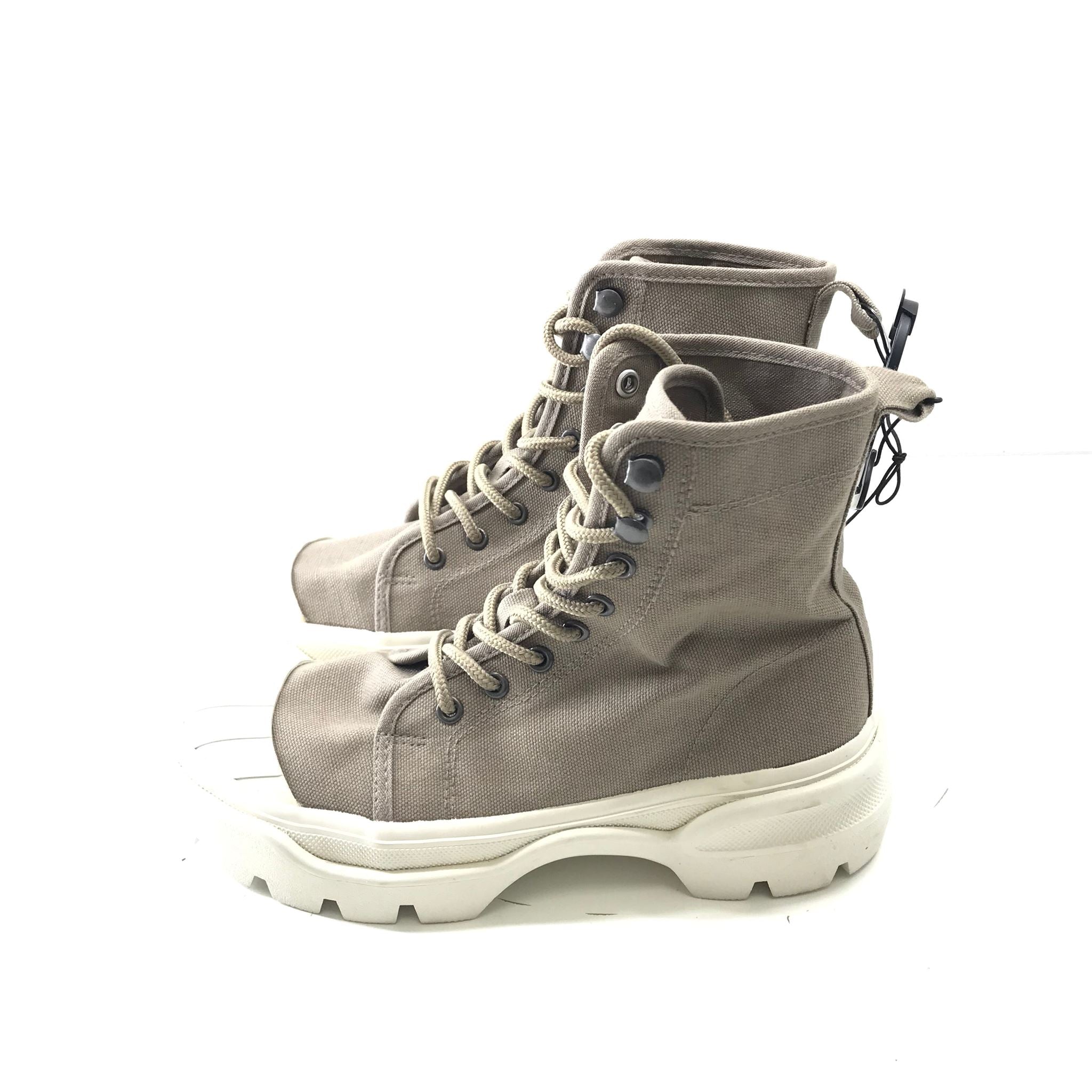 H&M Canvas and Rubber Women's Lace Up Boots - Beige US Size 5.5