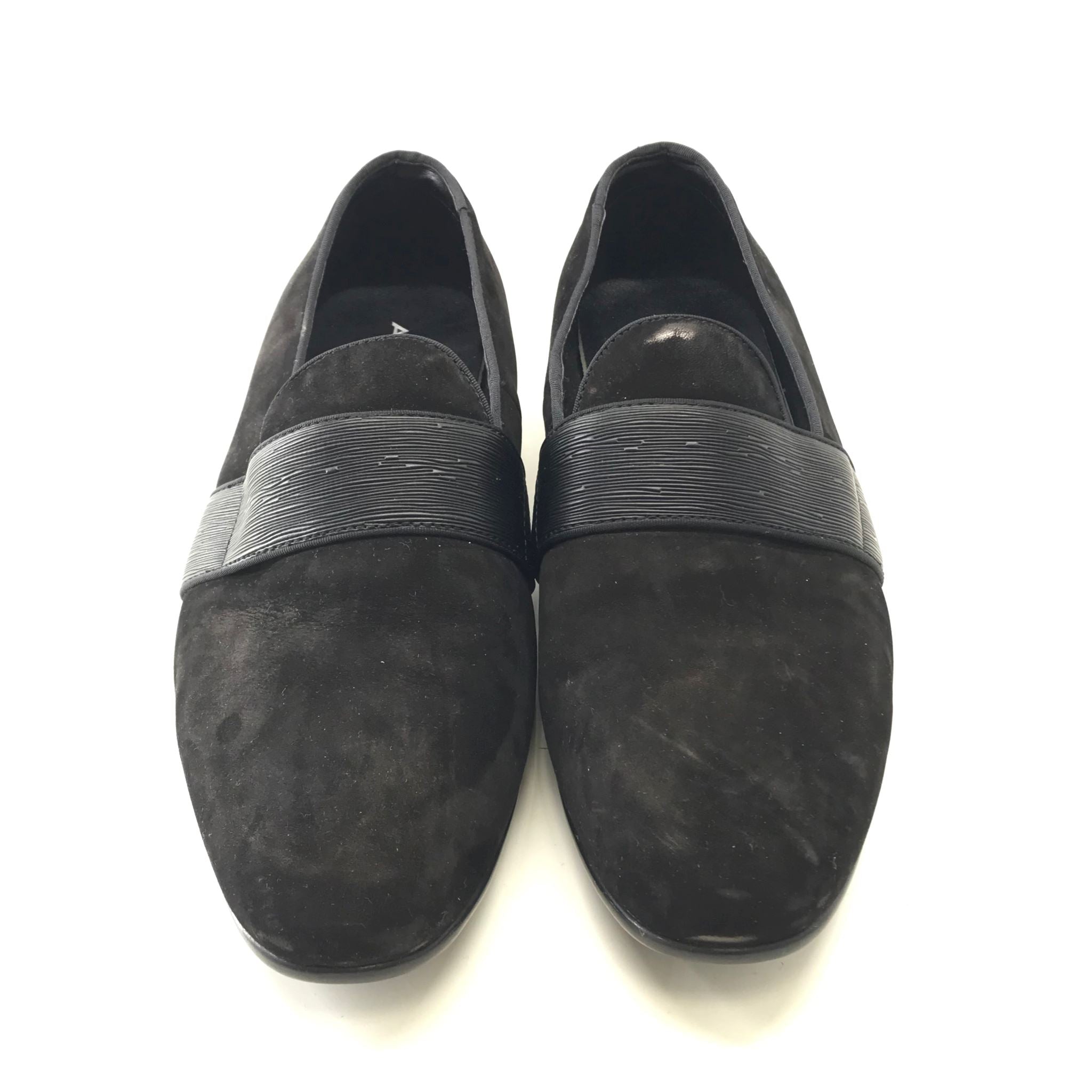 Aldo Asaria Black Leather Suede Men's Loafers US Size 9.5 - Black