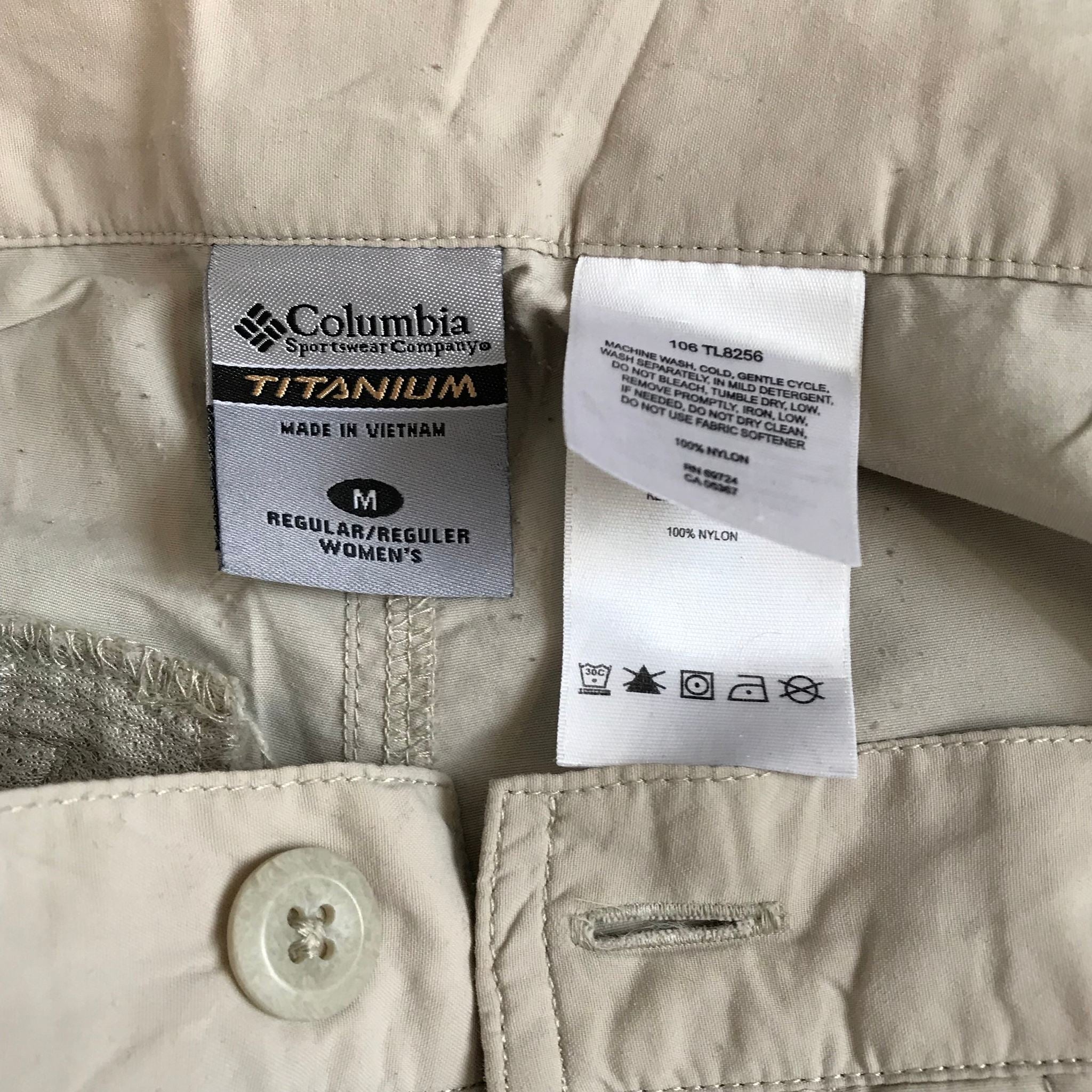 Columbia Titanium Women's Convertible Zip Off Pants Khaki Sz M