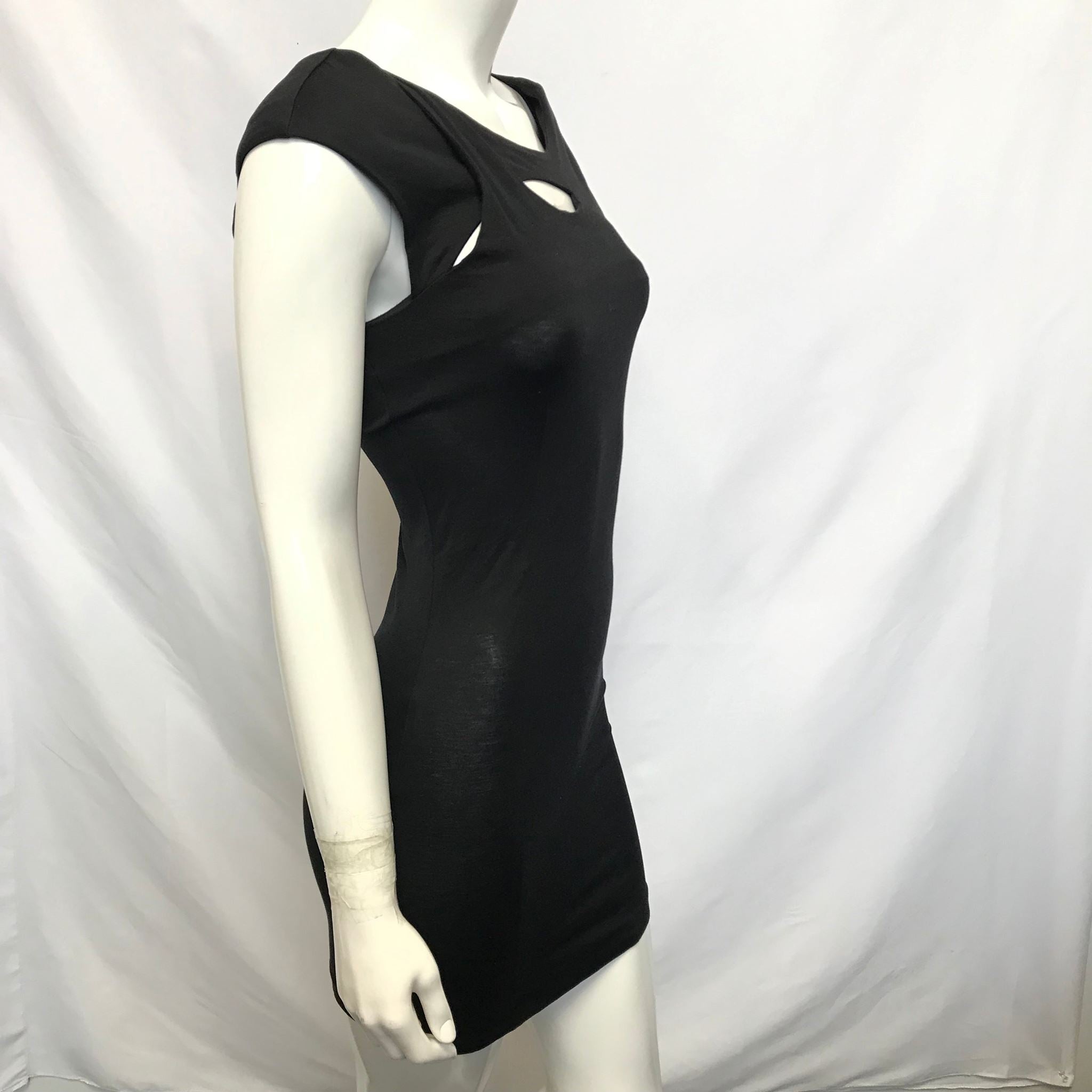 Cos Women's Shoulder Pad Sleeveless Black Dress with Asymmetrical Cutout Sz XS