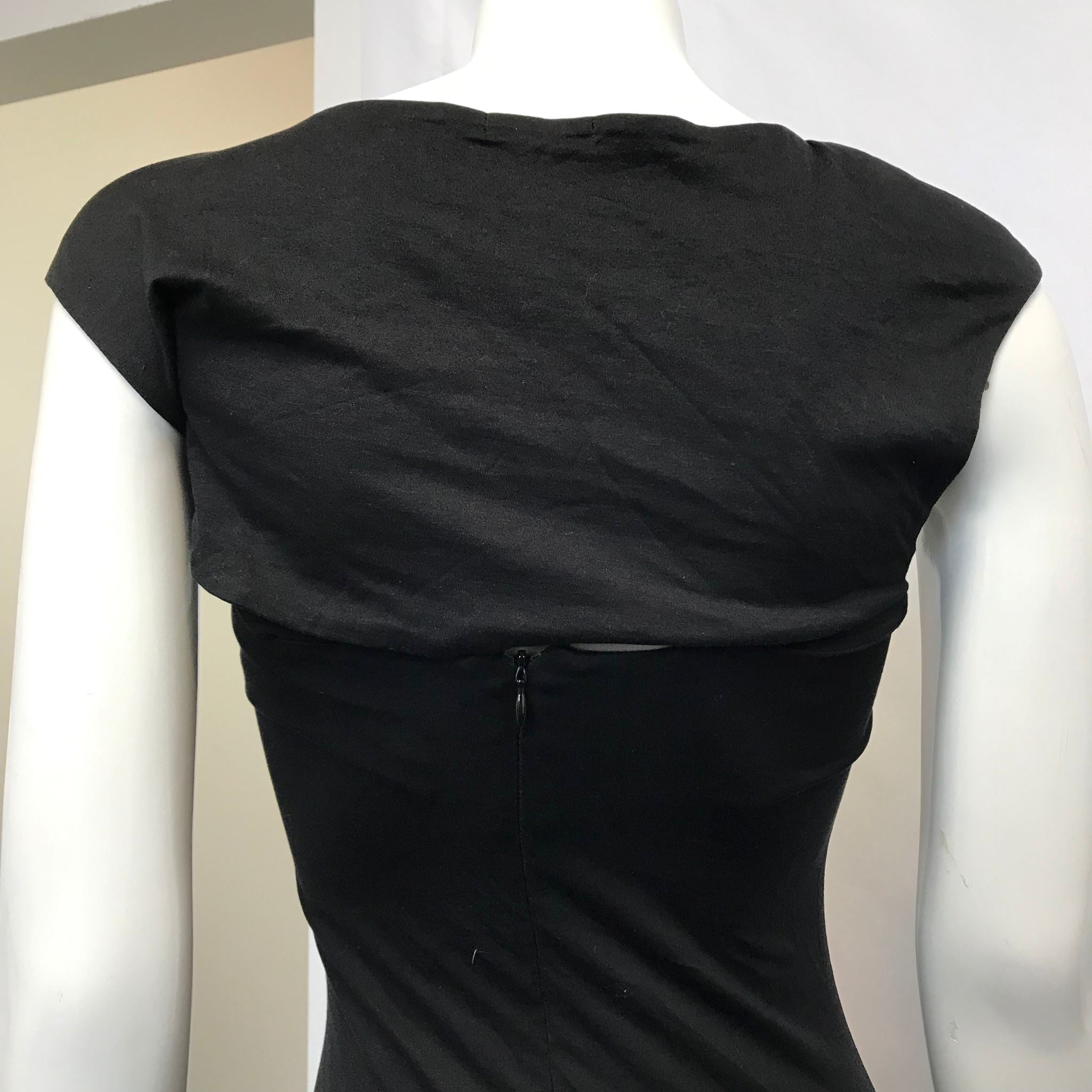 Cos Women's Shoulder Pad Sleeveless Black Dress with Asymmetrical Cutout Sz XS
