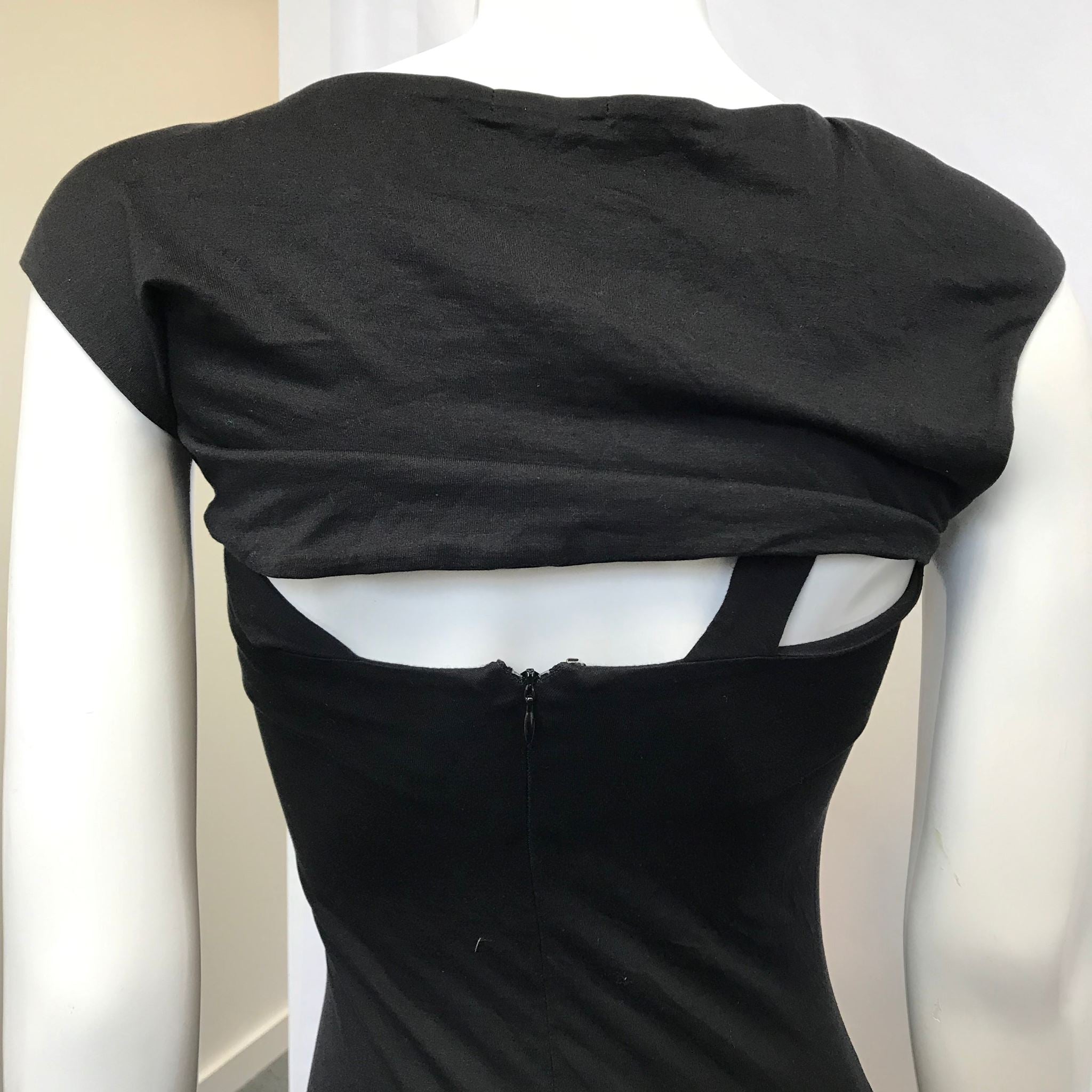 Cos Women's Shoulder Pad Sleeveless Black Dress with Asymmetrical Cutout Sz XS