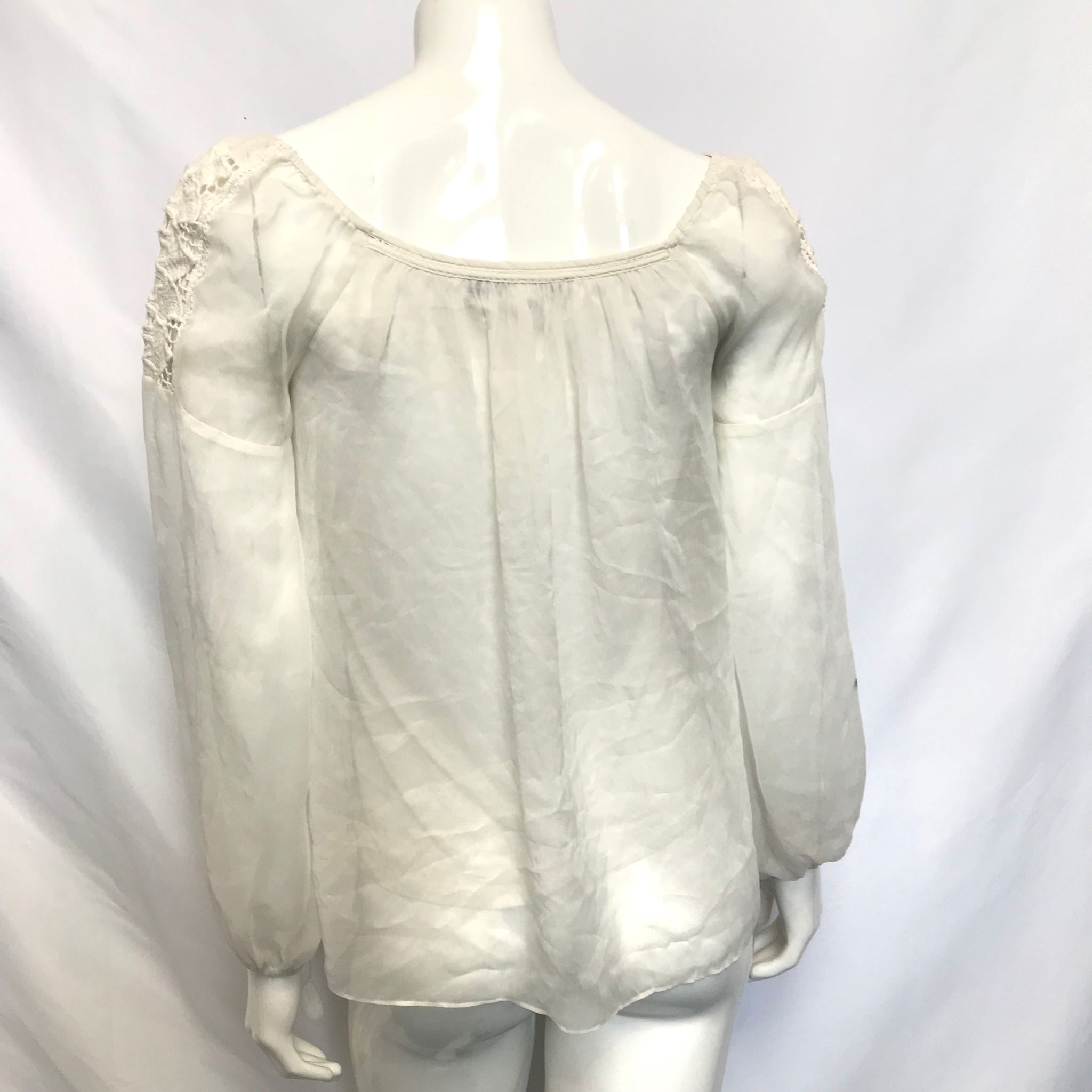 Andrew Charles Women's Off-White Peasant Blouse Sz XS