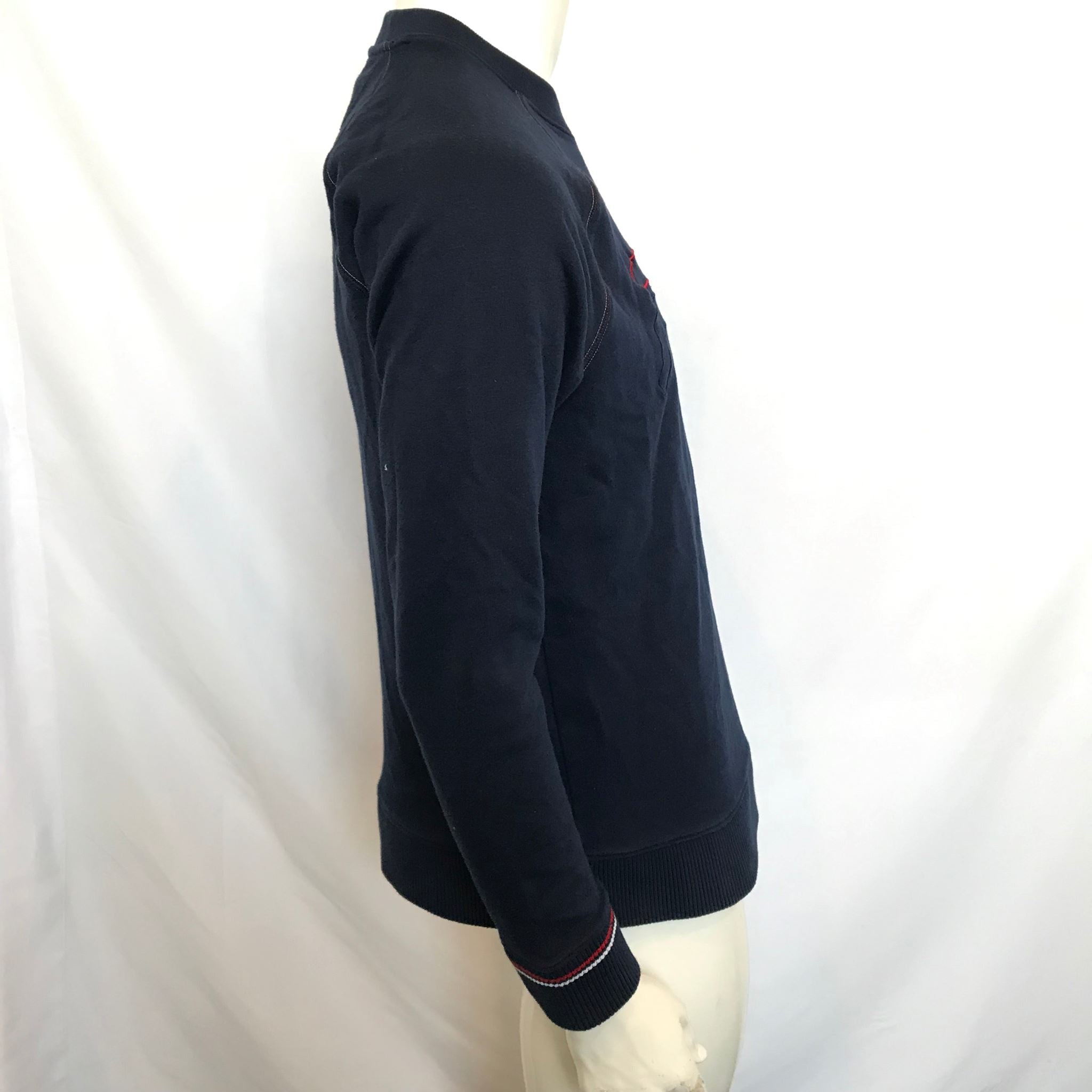 Fila Men's Classic Logo Crew Neck Sweatshirt Navy Blue Sz M