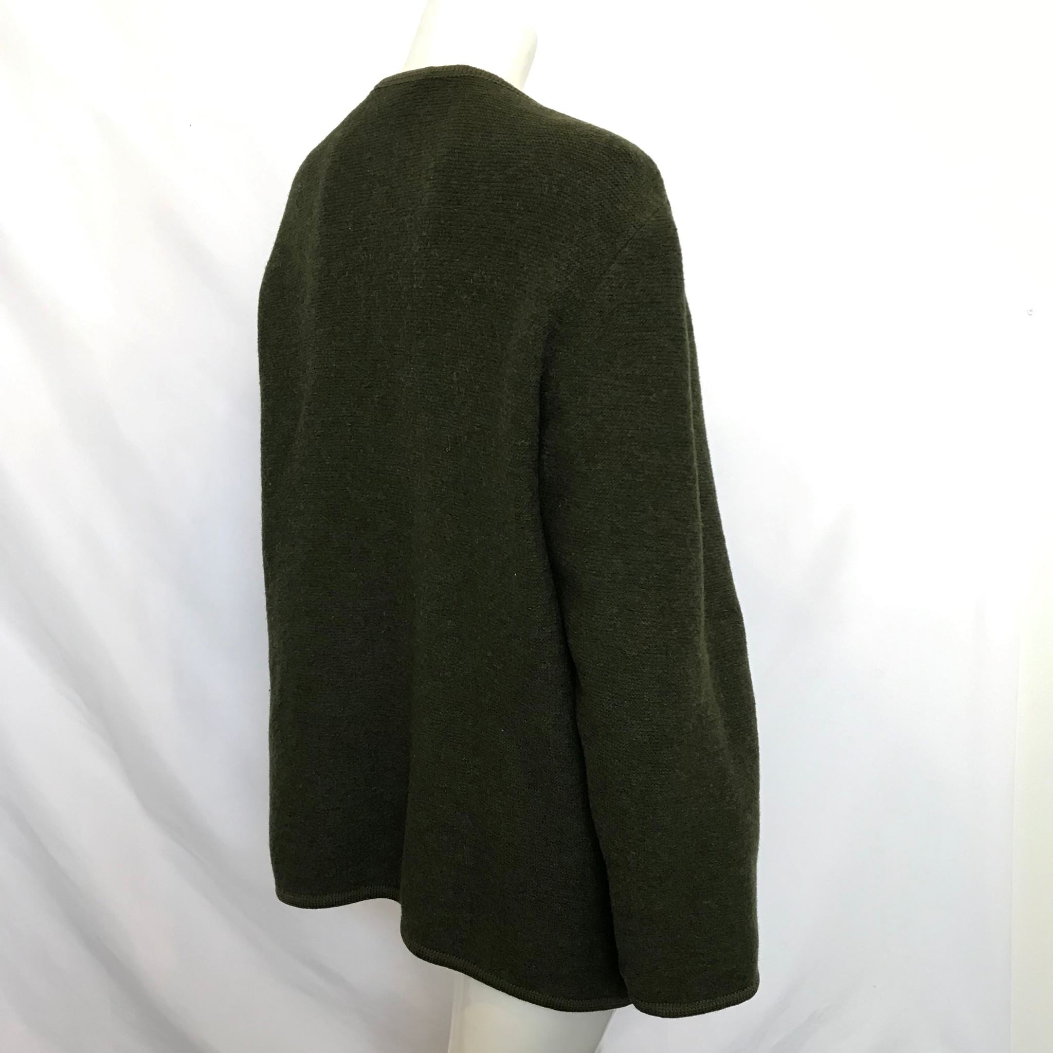 Sonnwend Exklusiv Women's Green Pure Wool Cardigan Sz L