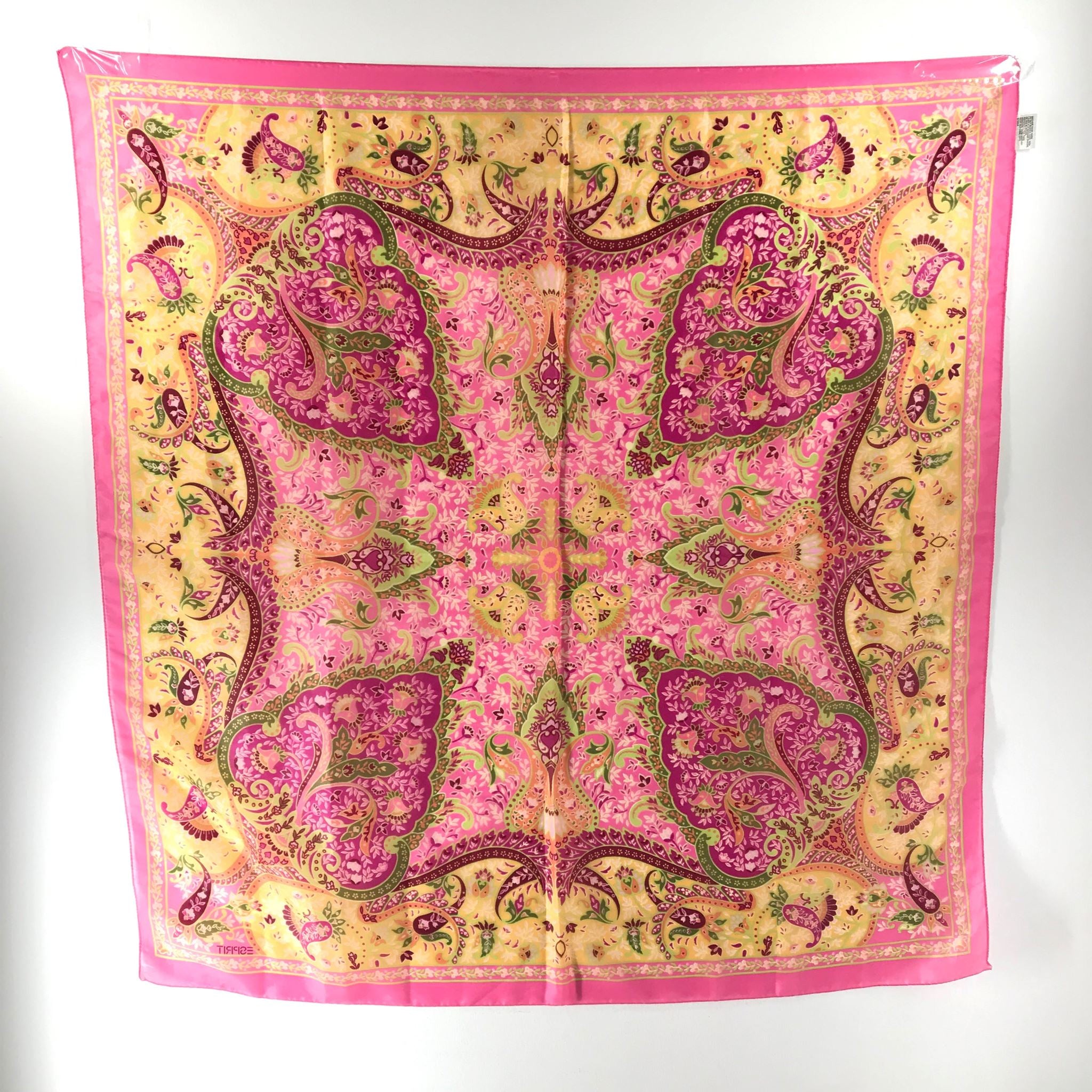 Esprit Tribe Paisley Print Polyester Shawl Scarf Pink 34"x34"