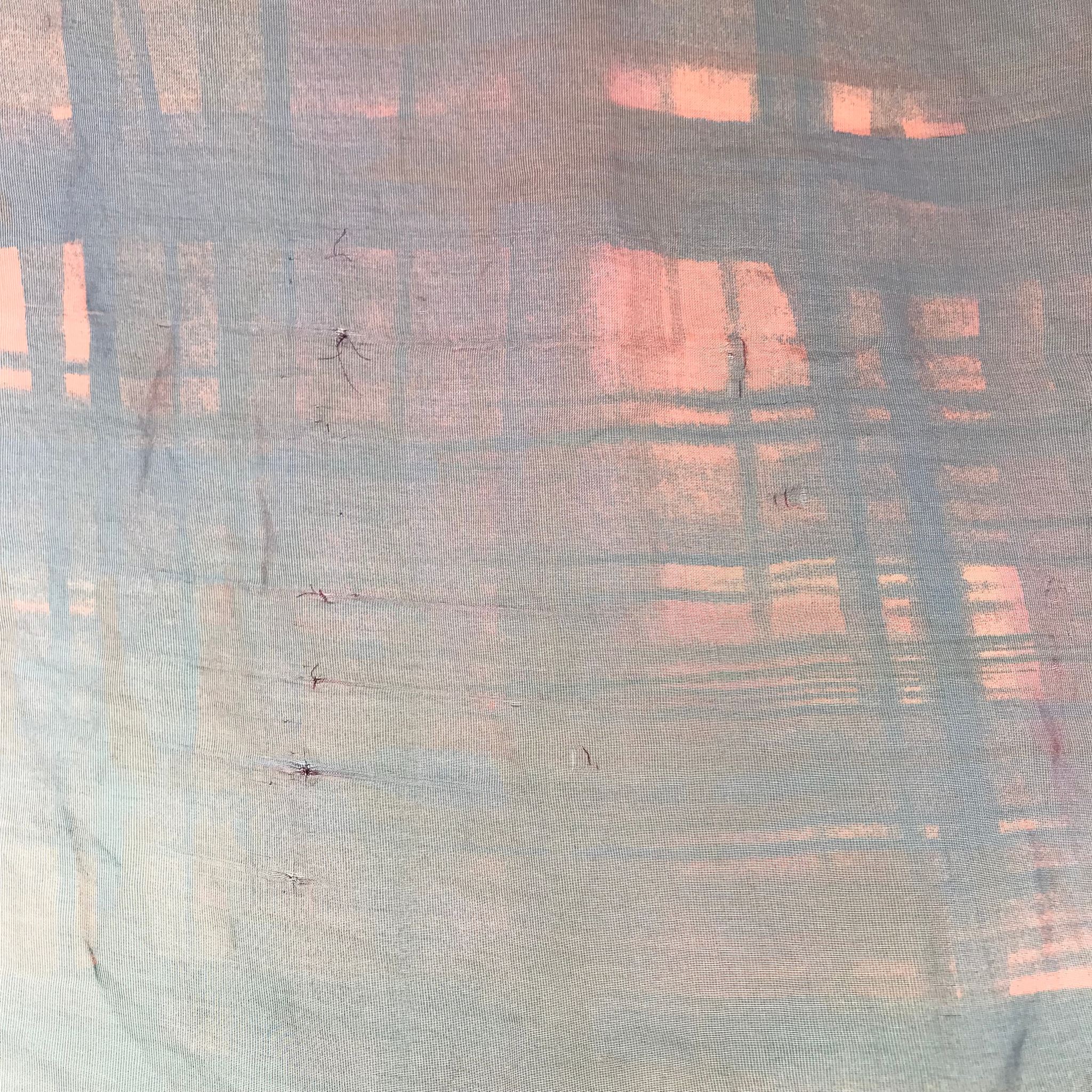 Sheer Blurred Grid Polyester Scarf Shawl Purple 38" x 38"