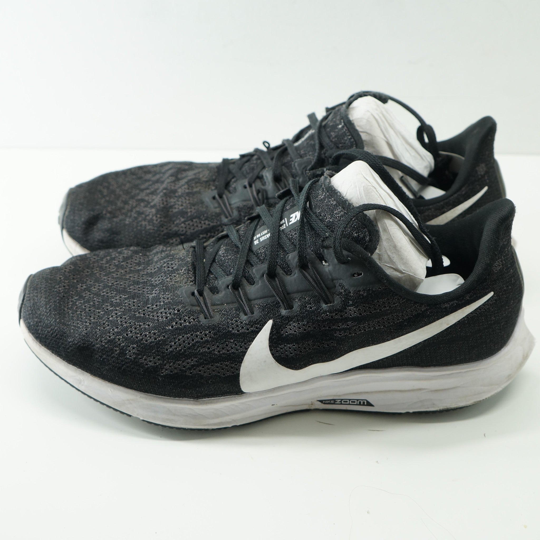 Nike Air Zoom Pegasus 36 Black White Men's US Sz 10 AQ2204-001 Sneakers