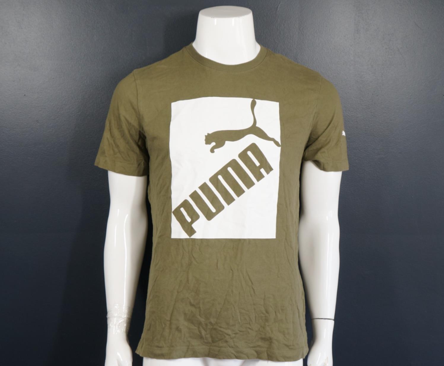 Puma Lusie Men's Big Cat T-Shirt Olive Green Sz M