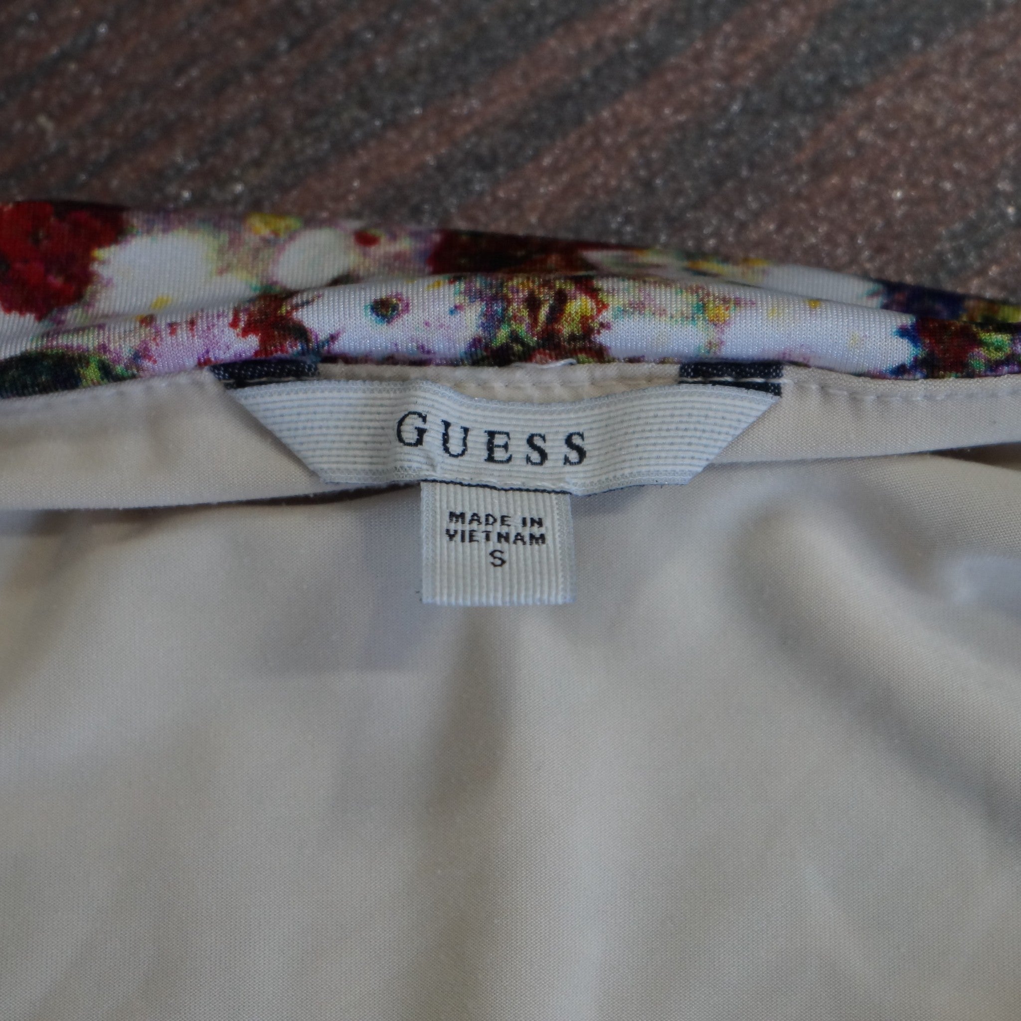 Guess Bodycon Floral Knotted Dress Plunging V Neck Sz S