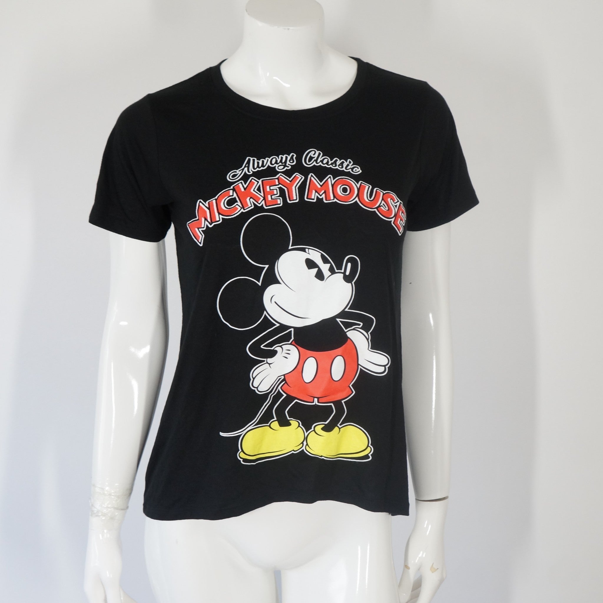 Disney Mickey Mouse Always Classic Tshirt Black Jerry Leigh Sz S