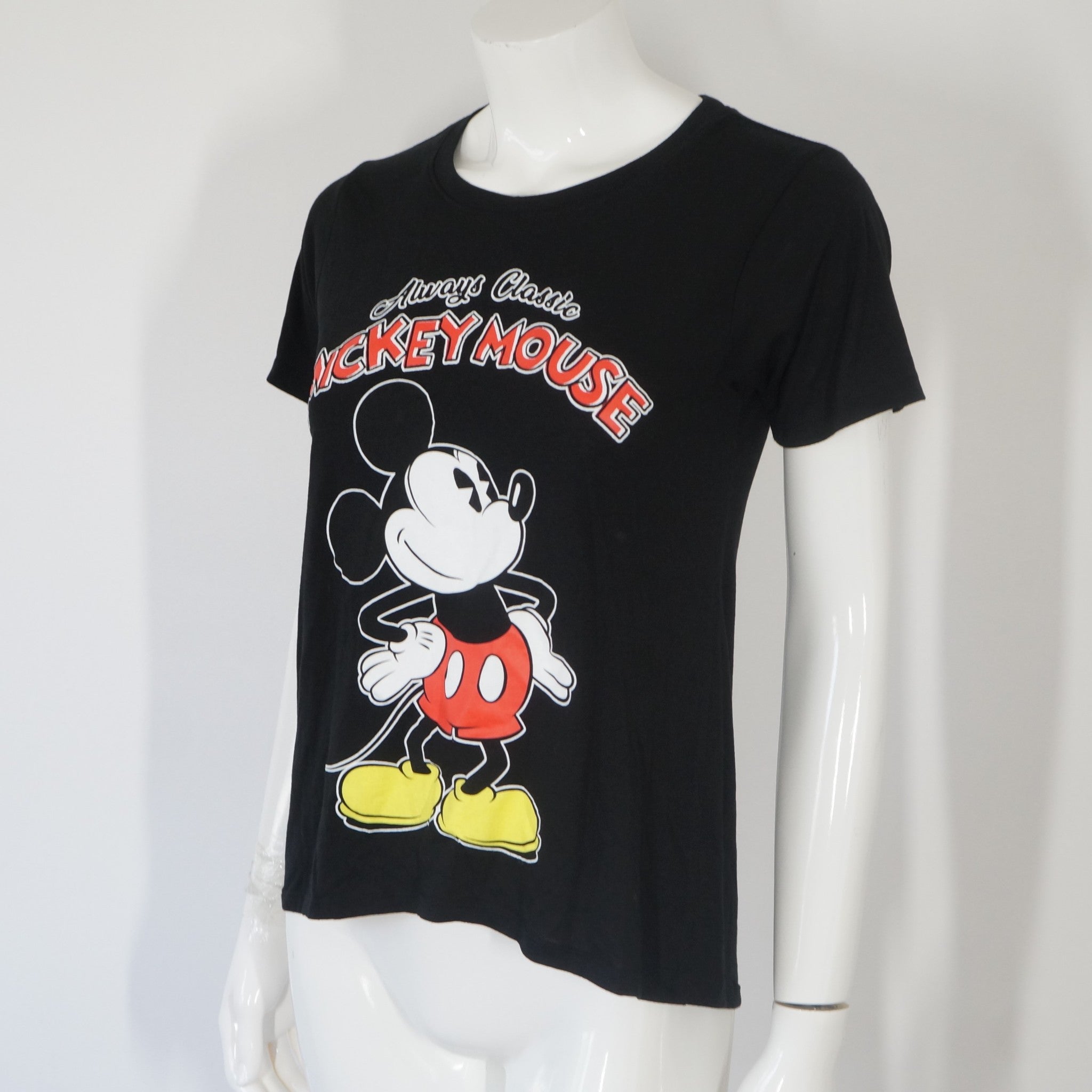 Disney Mickey Mouse Always Classic Tshirt Black Jerry Leigh Sz S