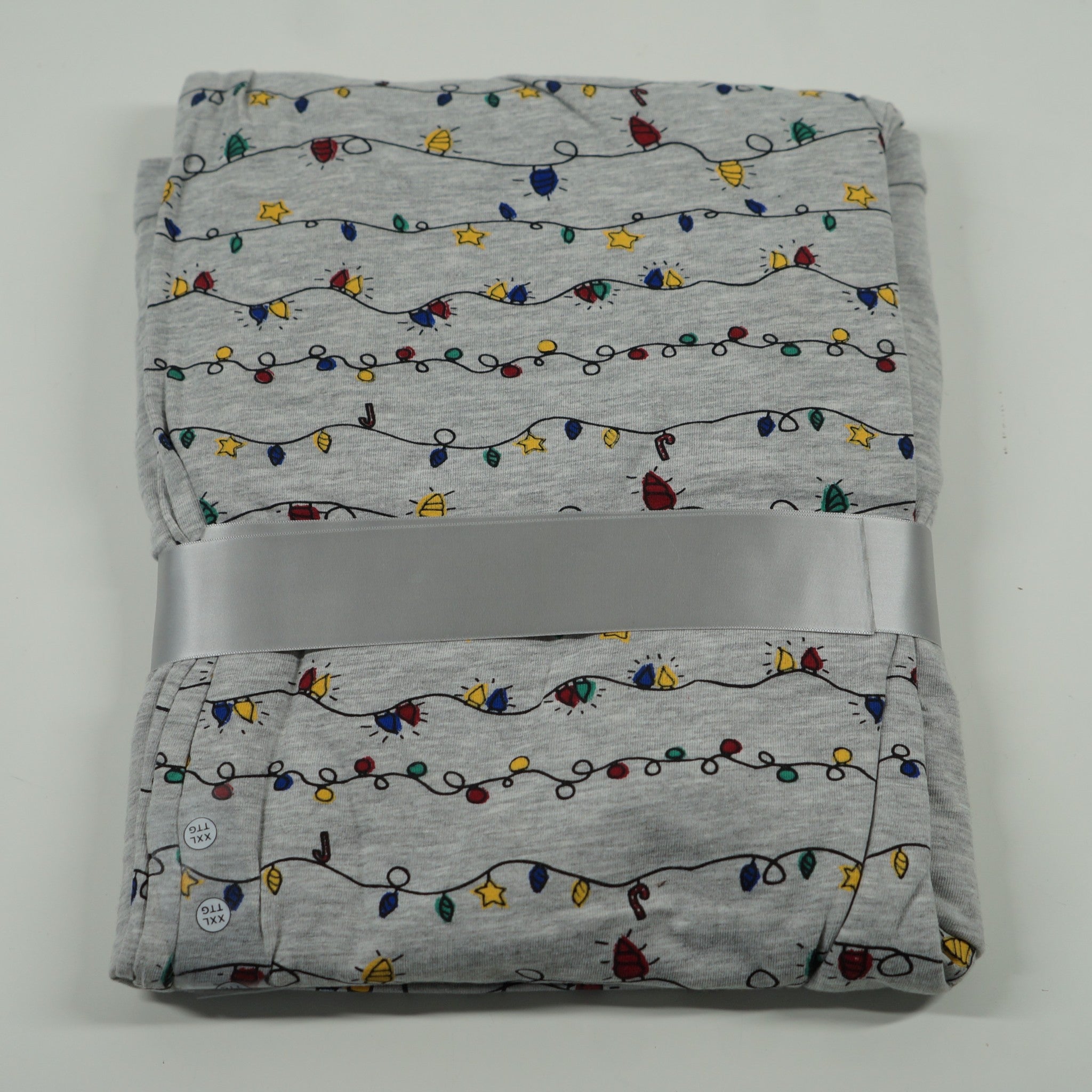 La Vie En Rose Cotton Reindeer Lights PJ Set Grey Sz XXL