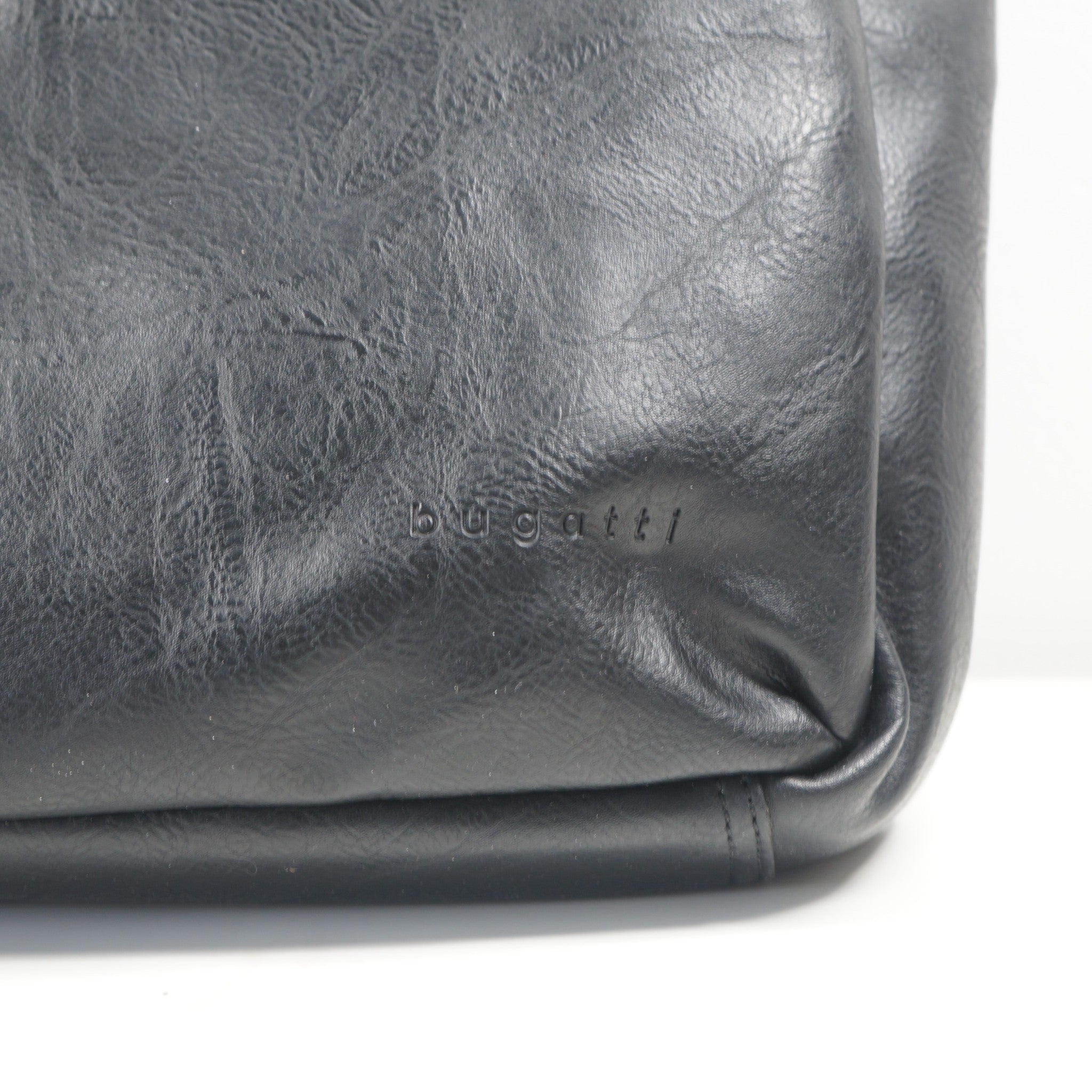 Bugatti Vegan Leather Padded Laptop Bag Briefcase RFID Black