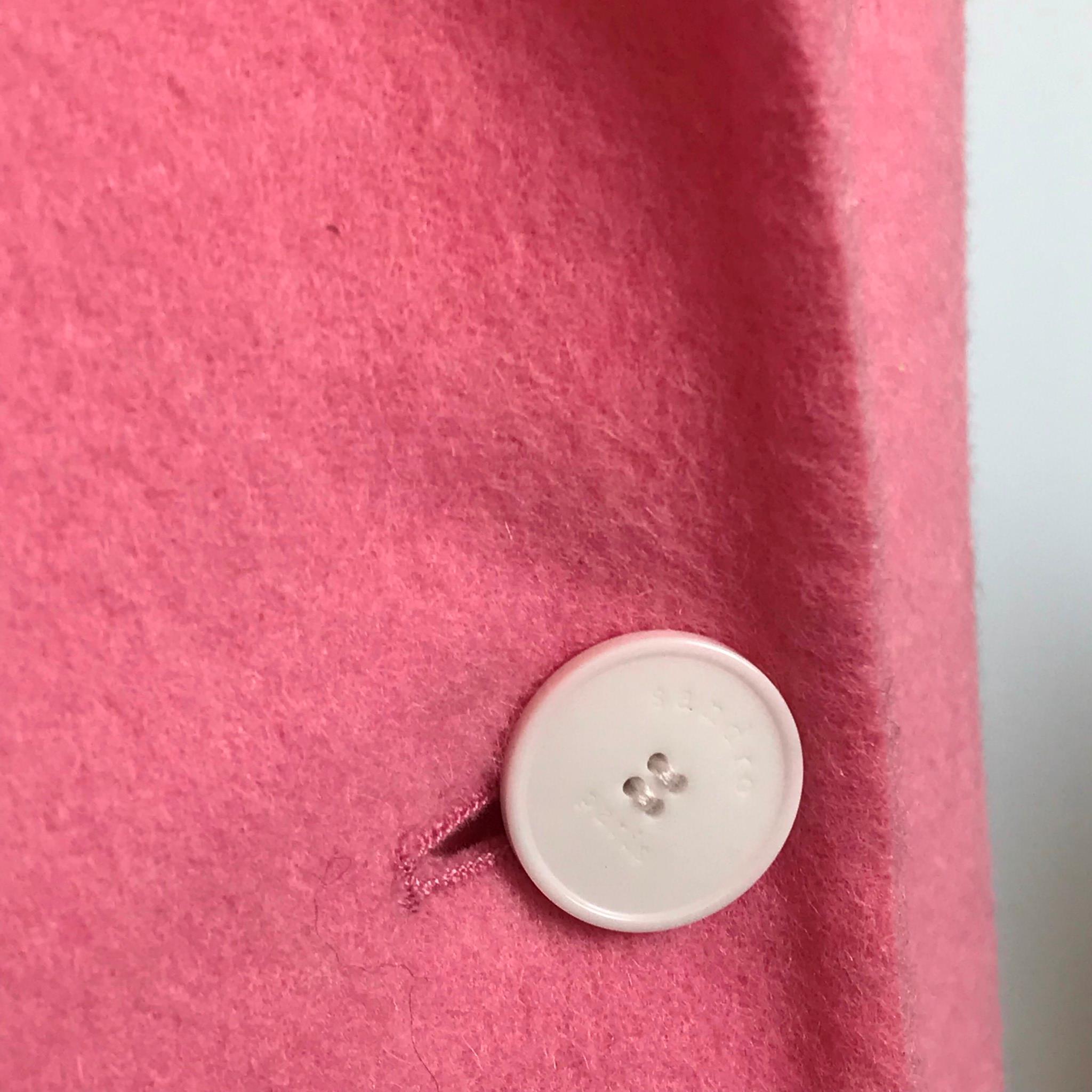 Sandro Women's Wool Cotton Blend Single Breasted Coat Rose Pink Size 10