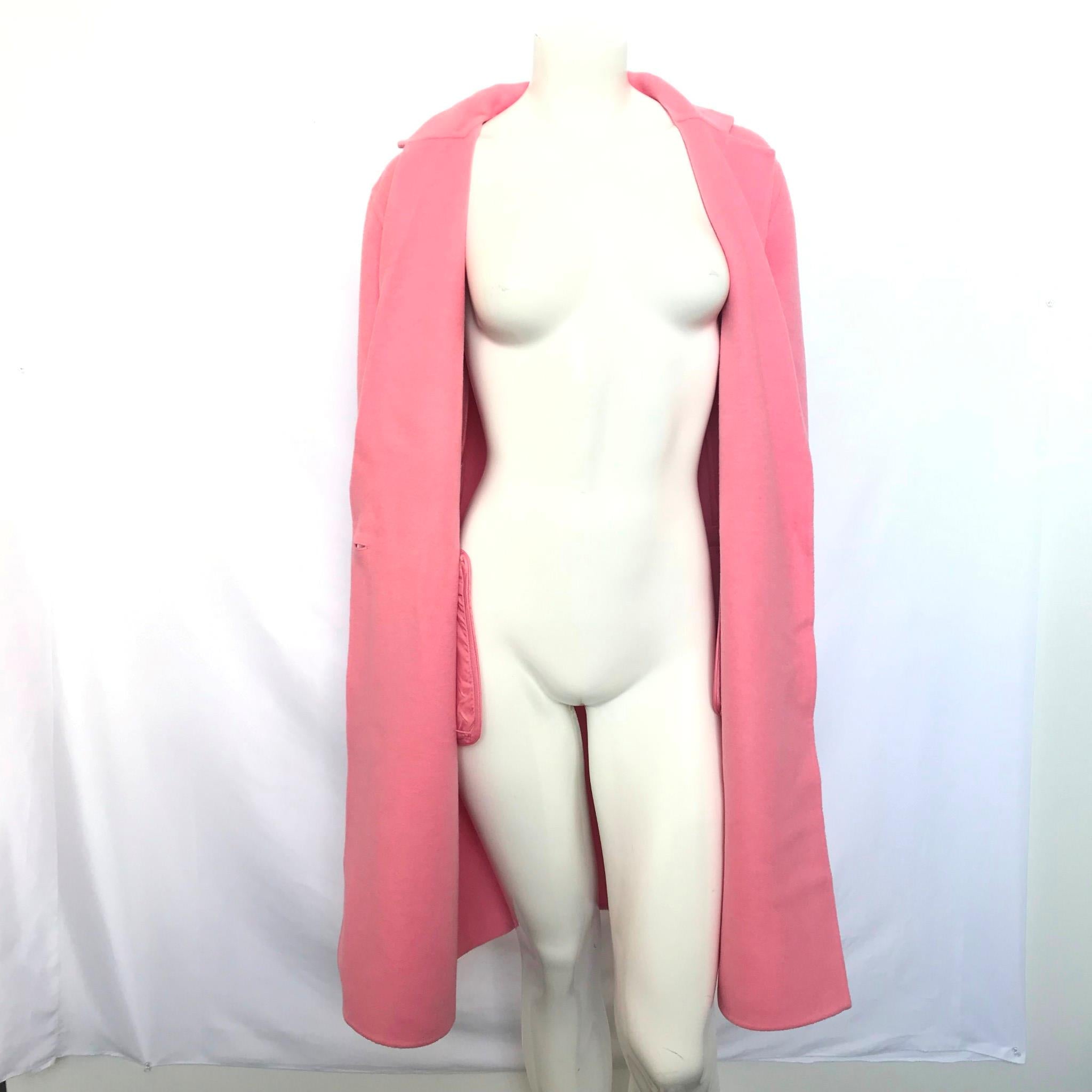 Sandro Women's Wool Cotton Blend Single Breasted Coat Rose Pink Size 10