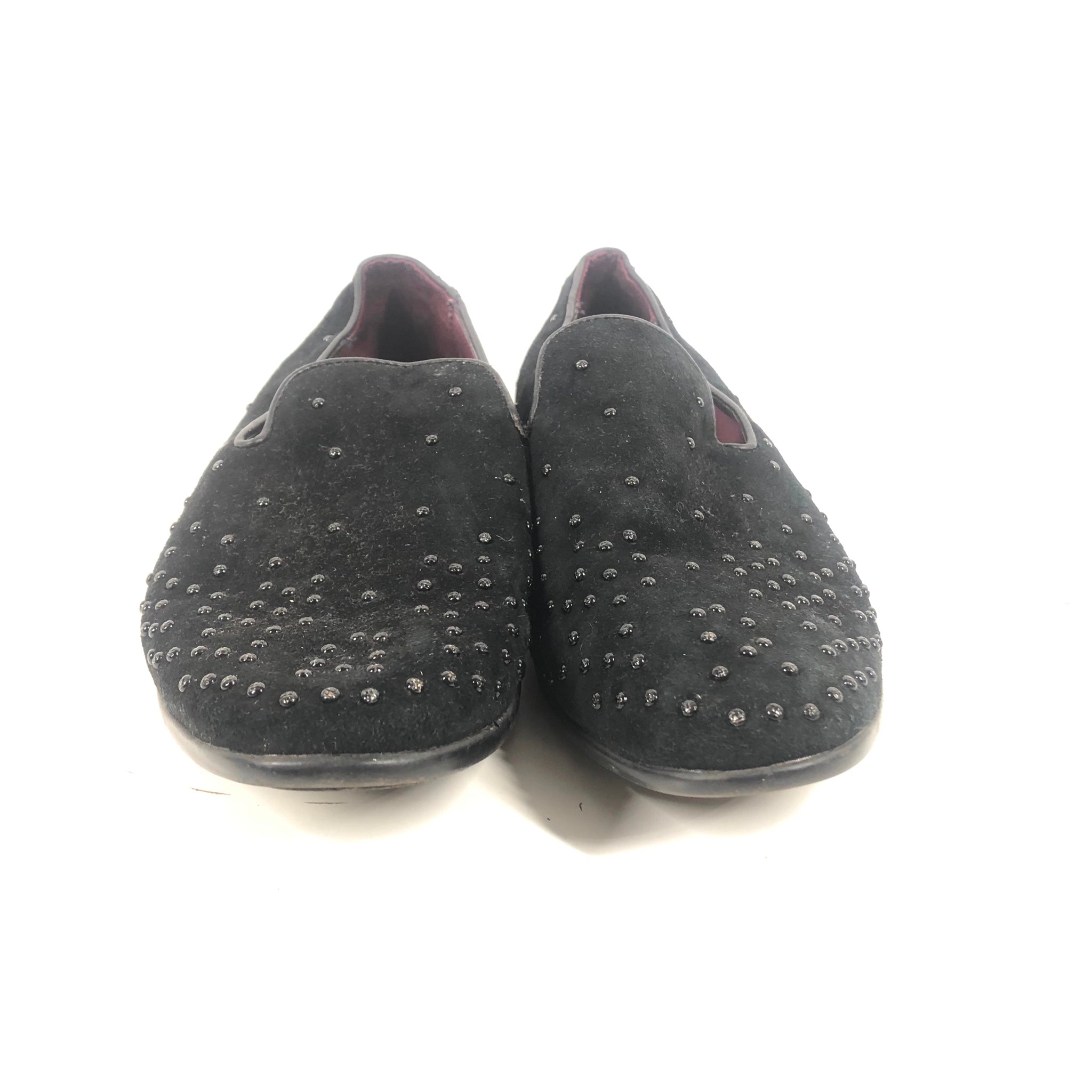 Aldo Men's Beaded Studded Black Suede Loafers US 10