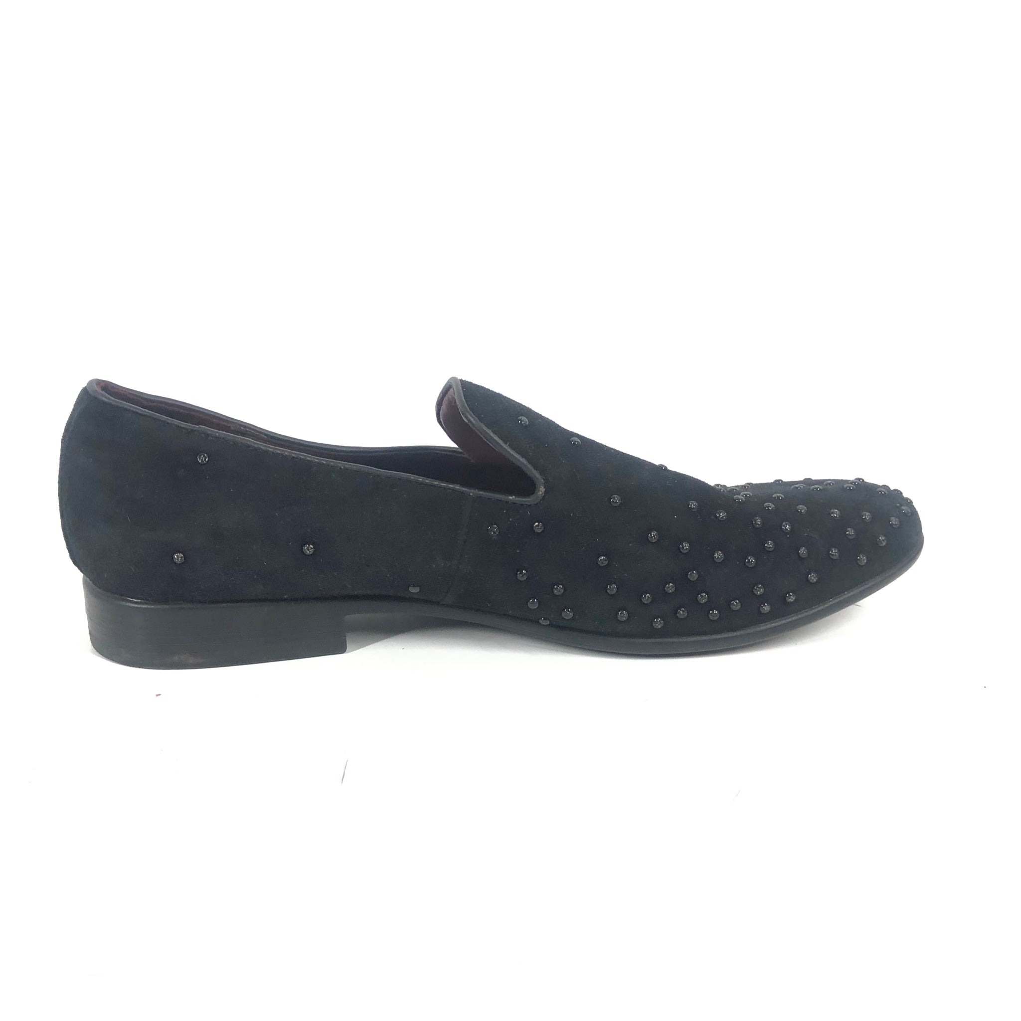 Aldo Men's Beaded Studded Black Suede Loafers US 10