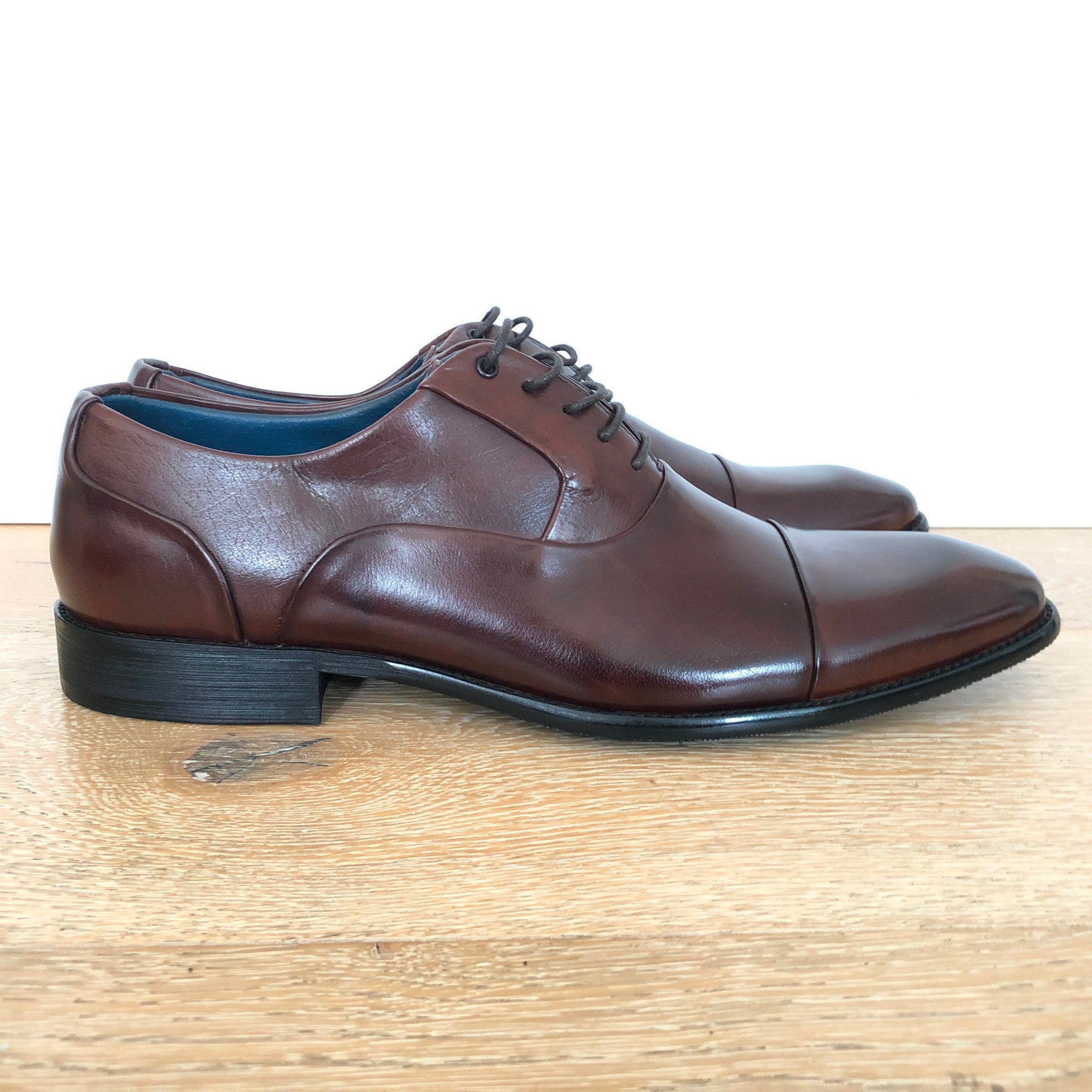 Steve Madden Men's 'Joaquin' Brown Leather Oxford Dress Shoes Sz 11