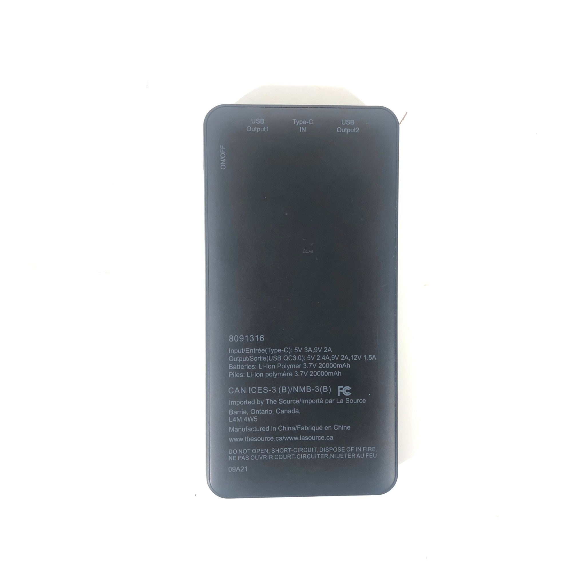 VITAL High-Density 20,000mAh USB-C™ Power Bank - Black