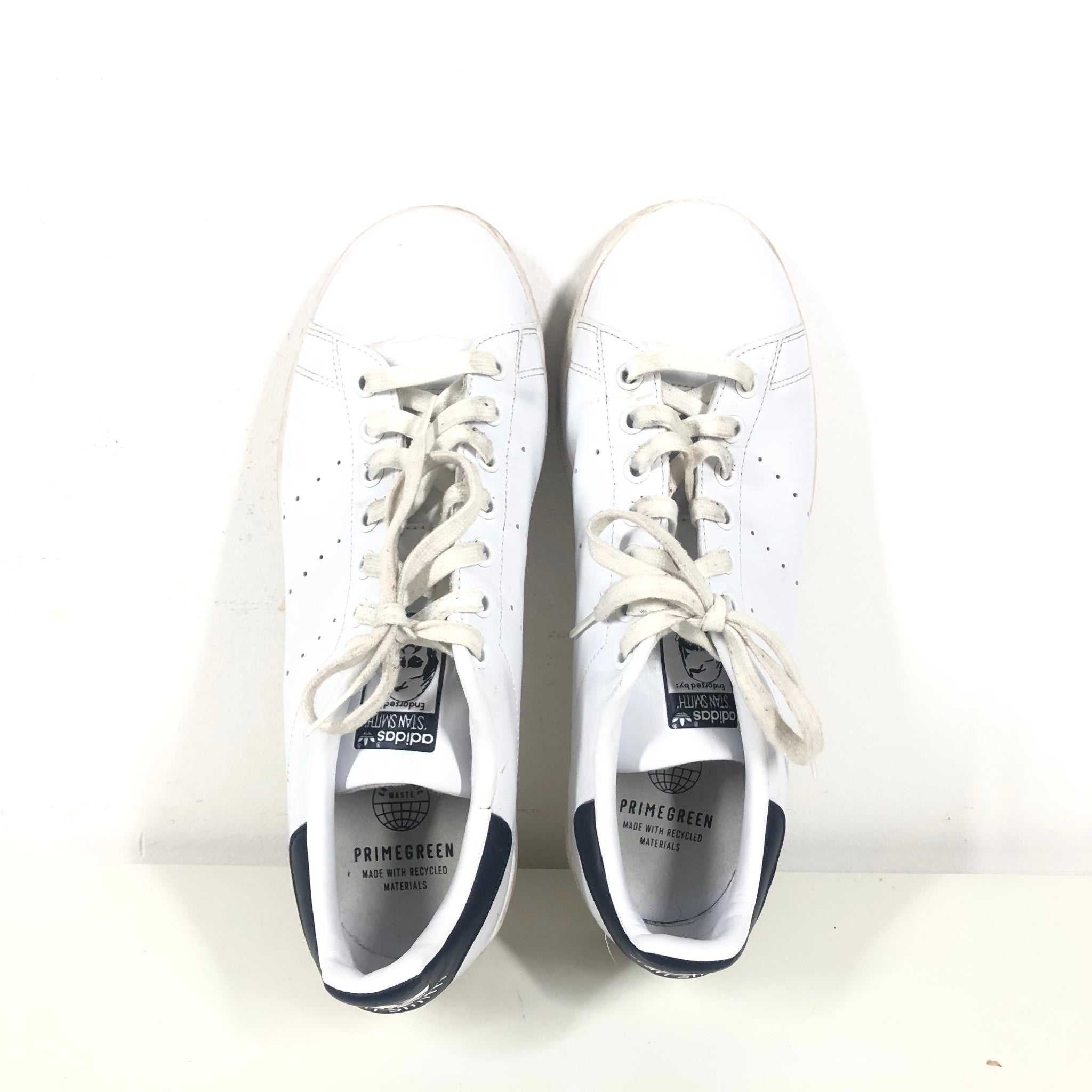 Adidas Originals Women's Stan Smith Sneakers Low White Navy Blue Size 10 Q47224